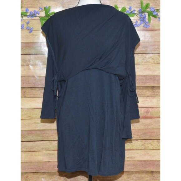 Pure Jill Ladies Navy Blue Layered Side Tie Tunic Pullover Top Size XL 3/4 Sleev - Picture 7 of 10
